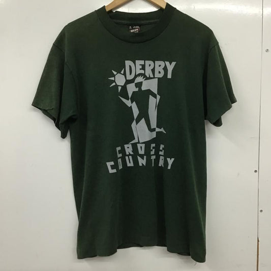 フルーツオブザルーム FRUIT OF THE LOOM Tシャツ 半袖 半袖カットソー プリントTシャツ クルーネックカットソー M ロゴ、文字 緑 / グリーン / green メンズ USED 古着 中古 10160406