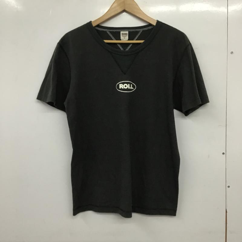 バーンズ BARNS Tシャツ 半袖 半袖カットソー プリントTシャツ クルーネックカットソー M ロゴ、文字 ダークグレー / ダークグレー / メンズ USED 古着 中古 10160407
