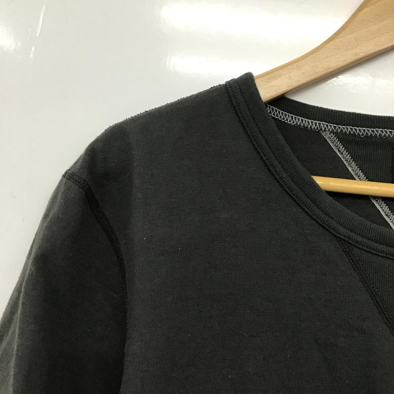 バーンズ BARNS Tシャツ 半袖 半袖カットソー プリントTシャツ クルーネックカットソー M ロゴ、文字 ダークグレー / ダークグレー / メンズ USED 古着 中古 10160407