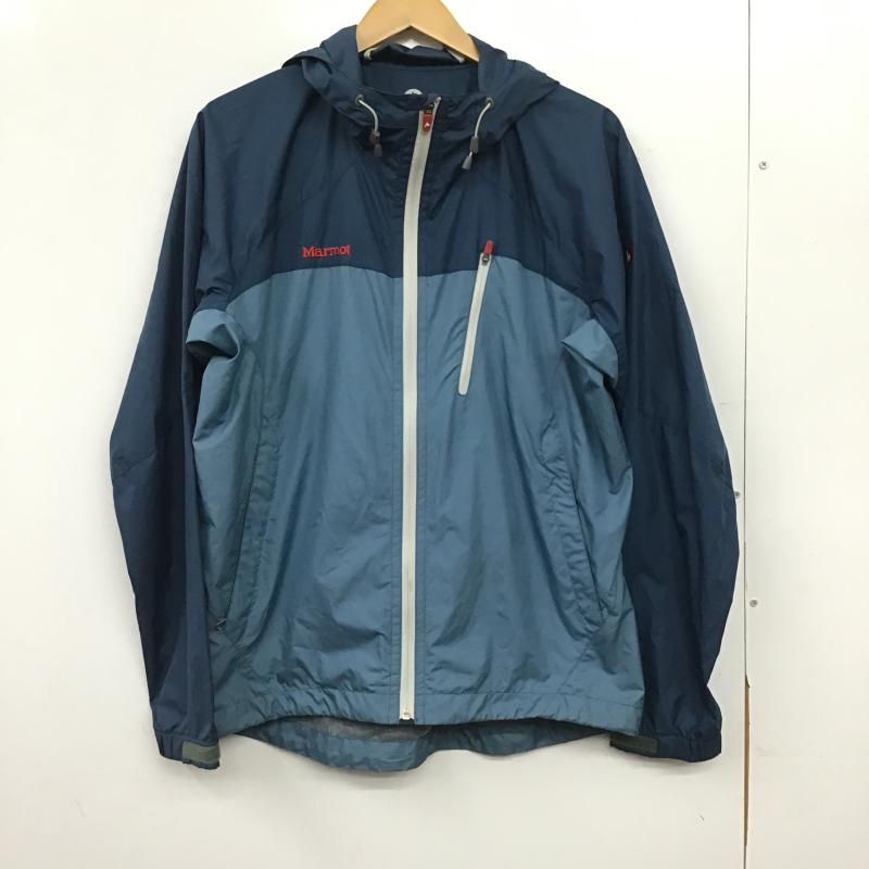 マーモット Marmot ジャケット、上着 ジャンパー、ブルゾン ジップアップパーカー ナイロンジャケット アウター L ロゴ、文字 水色 / ライトブルー / X 紺 / ネイビー / navy メンズ USED 古着 中古 10160411