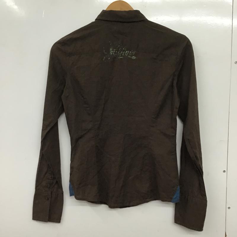 トミーヒルフィガー TOMMY HILFIGER シャツ、ブラウス 長袖 S 無地 茶 / ブラウン / brown レディース USED 古着 中古 10160441