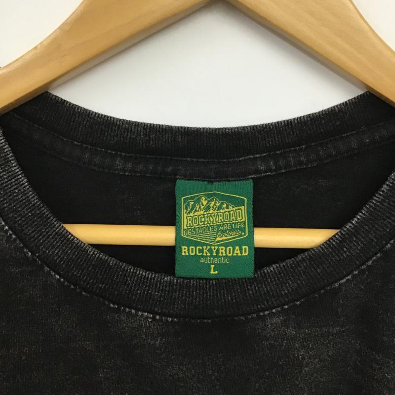 ロッキーロード ROCKY ROAD Tシャツ 半袖 半袖カットソー プリントTシャツ クルーネックカットソー L プリント ダークグレー / ダークグレー / メンズ USED 古着 中古 10160443