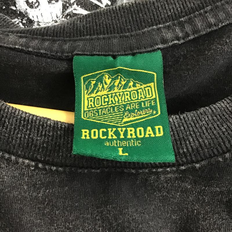 ロッキーロード ROCKY ROAD Tシャツ 半袖 半袖カットソー プリントTシャツ クルーネックカットソー L プリント ダークグレー / ダークグレー / メンズ USED 古着 中古 10160443