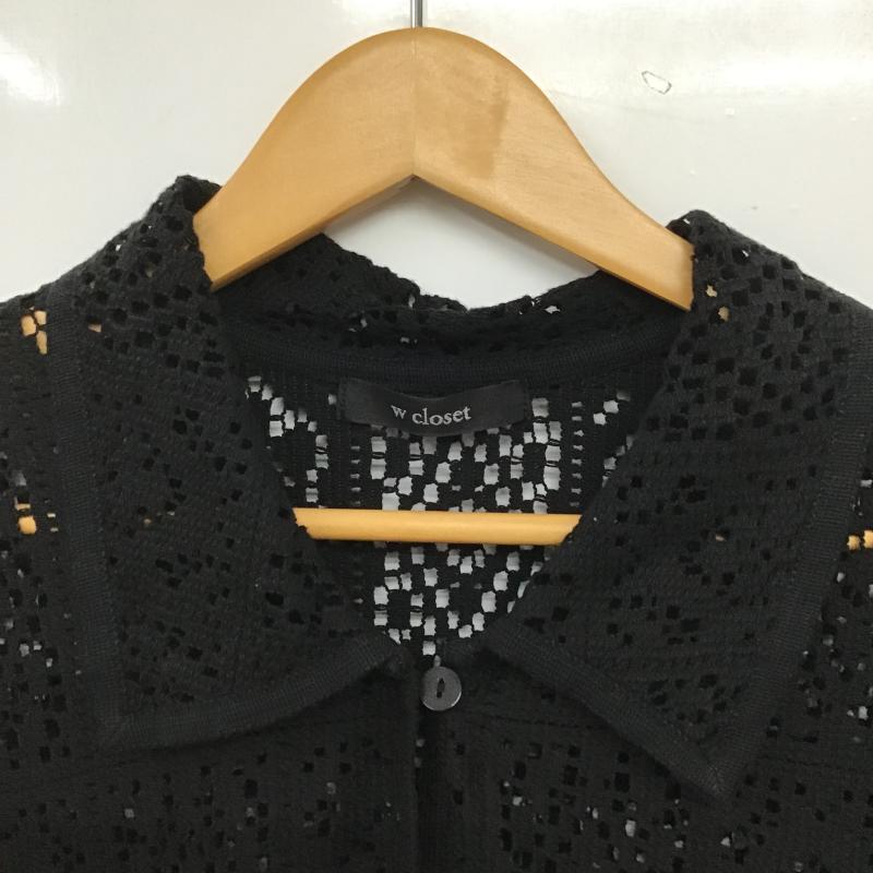 ダブルクローゼット w closet シャツ、ブラウス 半袖 FREE 無地 黒 / ブラック / black レディース USED 古着 中古 10160445