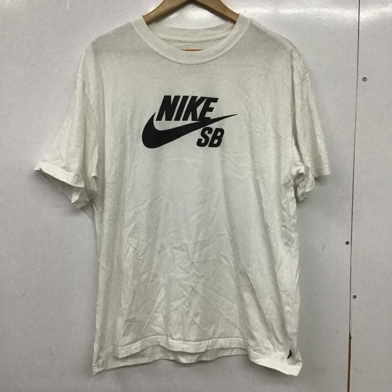 ナイキ NIKE Tシャツ 半袖 半袖カットソー プリントTシャツ クルーネックカットソー L ロゴ、文字 白 / ホワイト / white メンズ USED 古着 中古 10160452