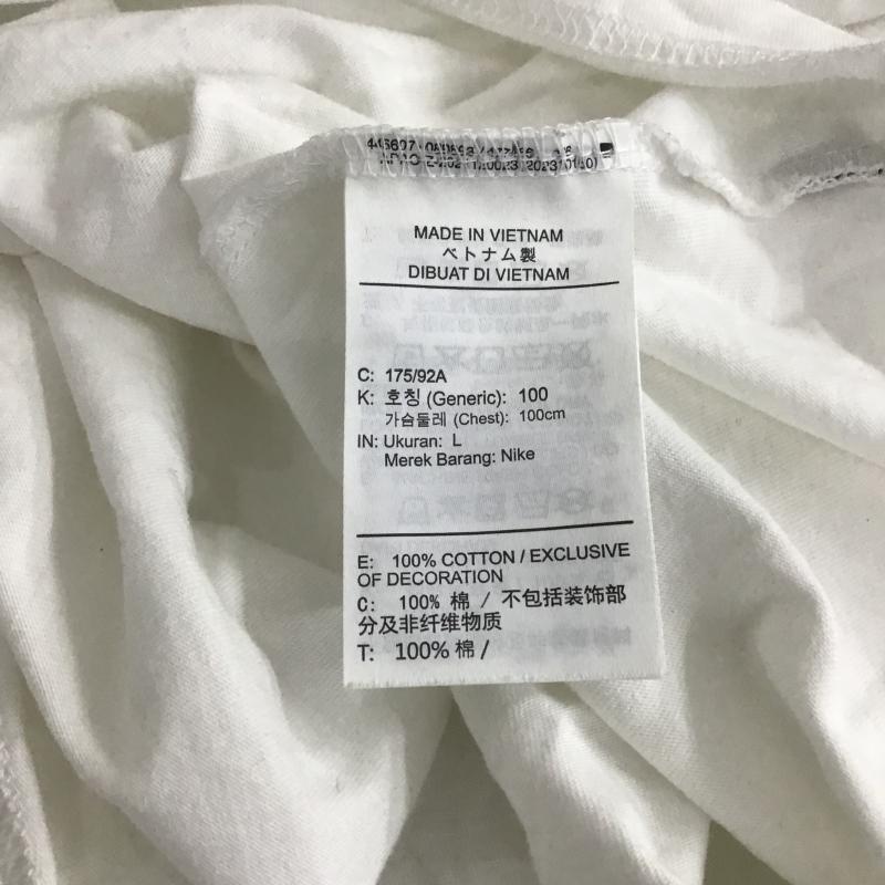 ナイキ NIKE Tシャツ 半袖 半袖カットソー プリントTシャツ クルーネックカットソー L ロゴ、文字 白 / ホワイト / white メンズ USED 古着 中古 10160452