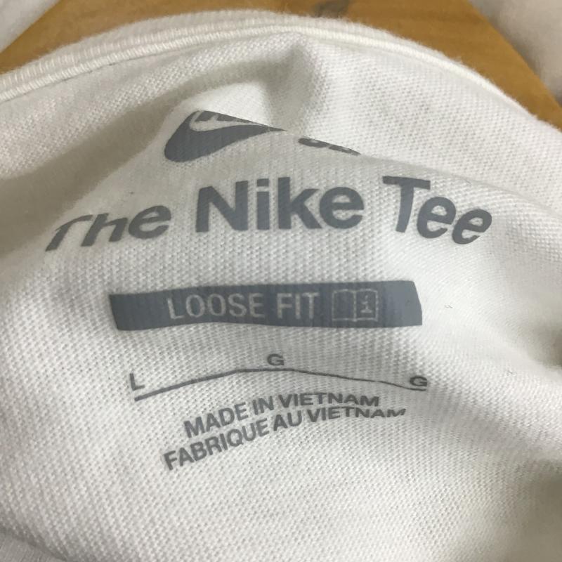ナイキ NIKE Tシャツ 半袖 半袖カットソー プリントTシャツ クルーネックカットソー L ロゴ、文字 白 / ホワイト / white メンズ USED 古着 中古 10160452