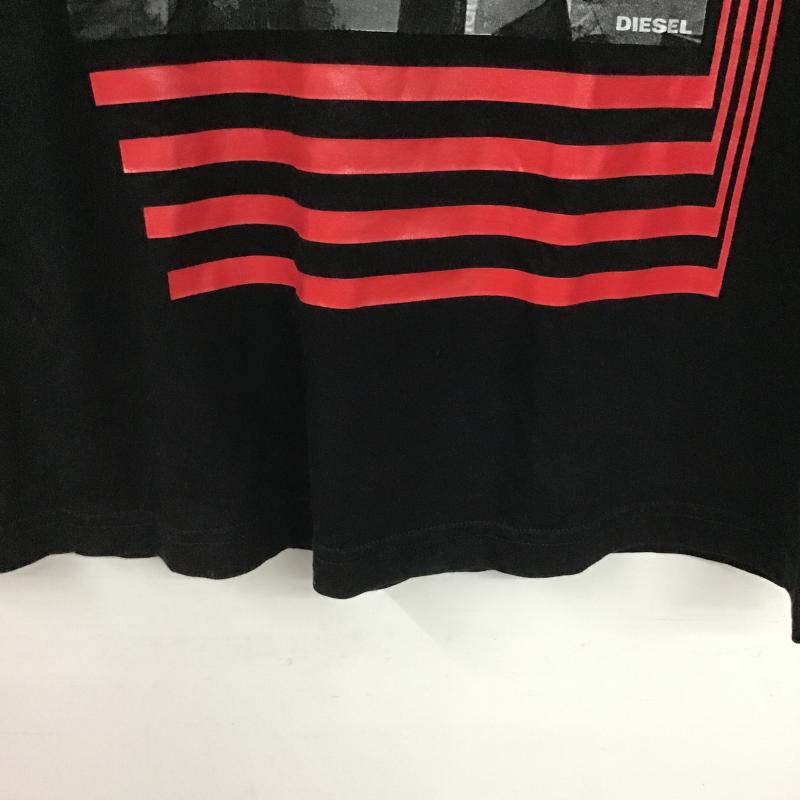 ディーゼル DIESEL Tシャツ 半袖 半袖カットソー プリントTシャツ クルーネックカットソー S プリント 黒 / ブラック / black メンズ USED 古着 中古 10160453