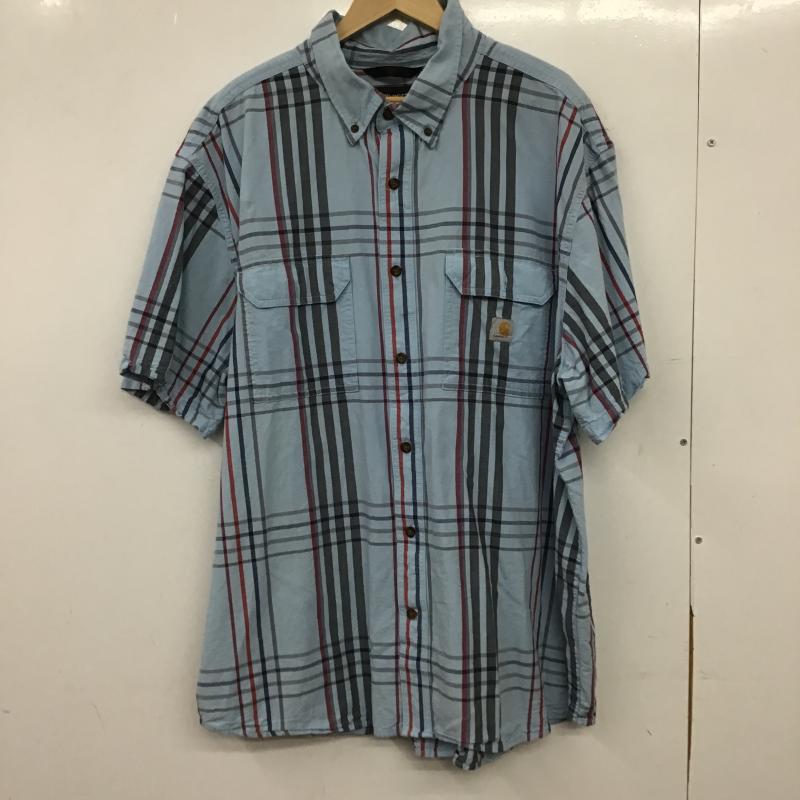 カーハート Carhartt シャツ、ブラウス 半袖 半袖シャツ プリントシャツ ポケットシャツ XXL チェック マルチカラー / マルチカラー / multicolor メンズ USED 古着 中古 10160457