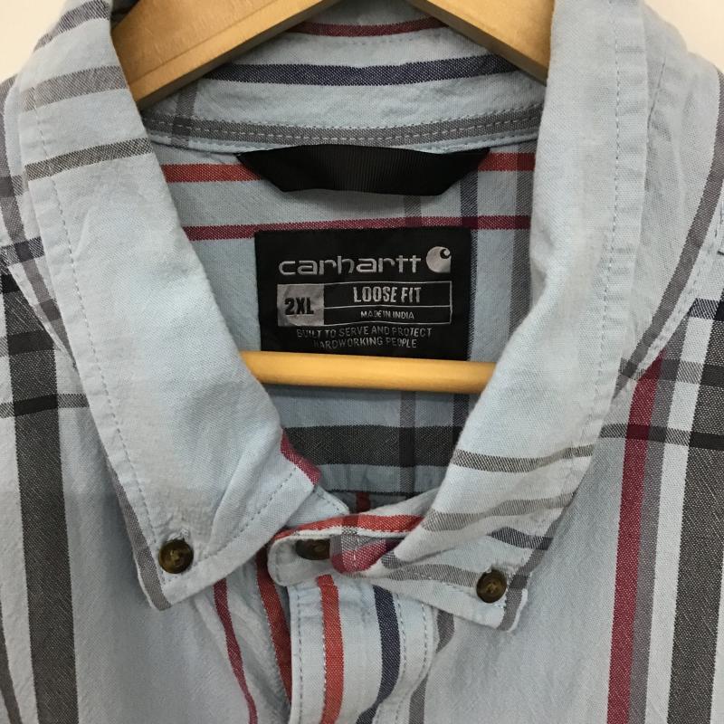 カーハート Carhartt シャツ、ブラウス 半袖 半袖シャツ プリントシャツ ポケットシャツ XXL チェック マルチカラー / マルチカラー / multicolor メンズ USED 古着 中古 10160457
