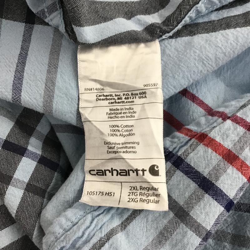 カーハート Carhartt シャツ、ブラウス 半袖 半袖シャツ プリントシャツ ポケットシャツ XXL チェック マルチカラー / マルチカラー / multicolor メンズ USED 古着 中古 10160457