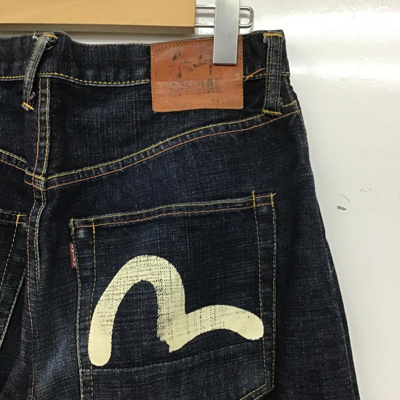 エヴィス EVISU パンツ デニム、ジーンズ デニムパンツ ワイドパンツ カジュアルパンツ 31インチ ロゴ、文字 インディゴ / インディゴ / Indigo メンズ USED 古着 中古 10160458