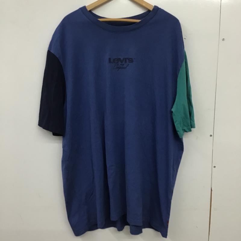 リーバイス Levi s Tシャツ 半袖 半袖カットソー プリントTシャツ クルーネックカットソー L ロゴ、文字 青 / ブルー / blue メンズ USED 古着 中古 10160467