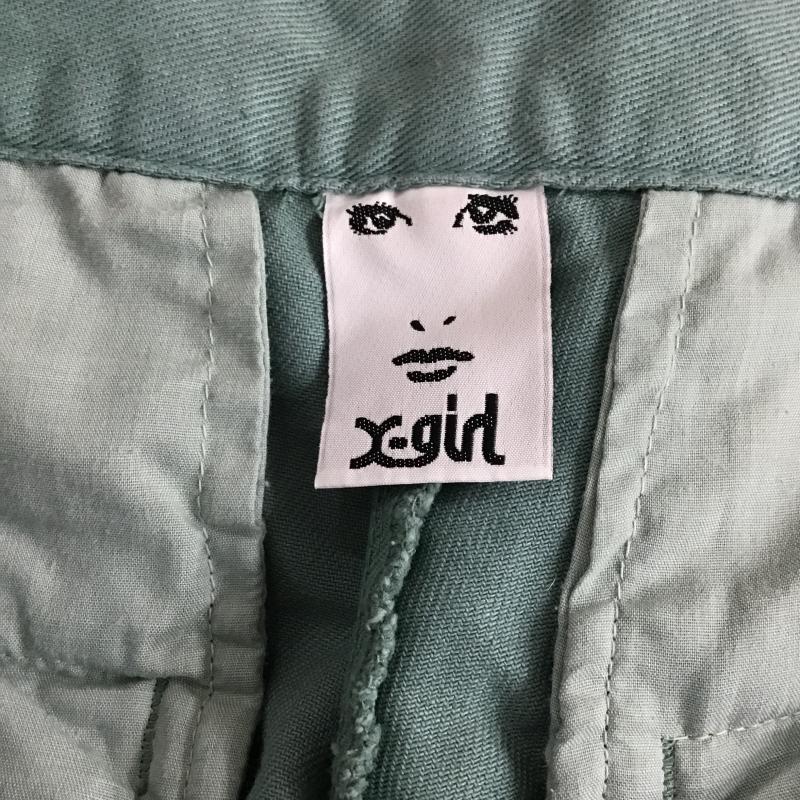 エックスガール X-girl パンツ ワークパンツ、ペインターパンツ 105231031020 BONDAGE PANTS M 無地 薄緑 / ライトグリーン / レディース USED 古着 中古 10160475