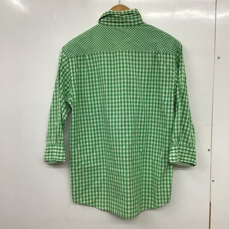 エクストララージ XLARGE シャツ、ブラウス 七分袖 チェックシャツ カジュアルシャツ M チェック 白 / ホワイト / white X 黄緑 / イエローグリーン / メンズ USED 古着 中古 10160476