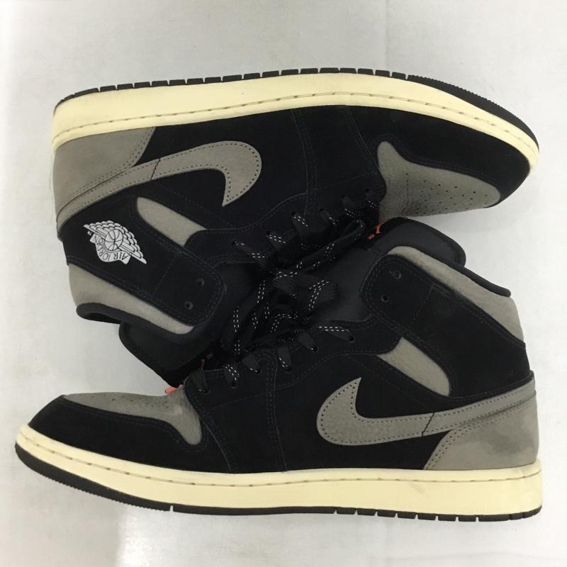 ナイキ NIKE スニーカー スニーカー IB7110-002 AIR JORDAN 1 MID SE 30cm 箱有 30.0cm ロゴ、文字 黒 / ブラック / black X ダークグレー / ダークグレー / メンズ USED 古着 中古 10160478