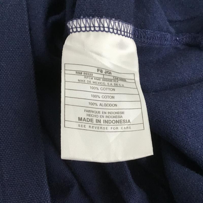 ナイキ NIKE ポロシャツ 半袖 半袖ポロシャツ カラーシャツ 半袖カットソー L ロゴ、文字 紺 / ネイビー / navy メンズ USED 古着 中古 10160480