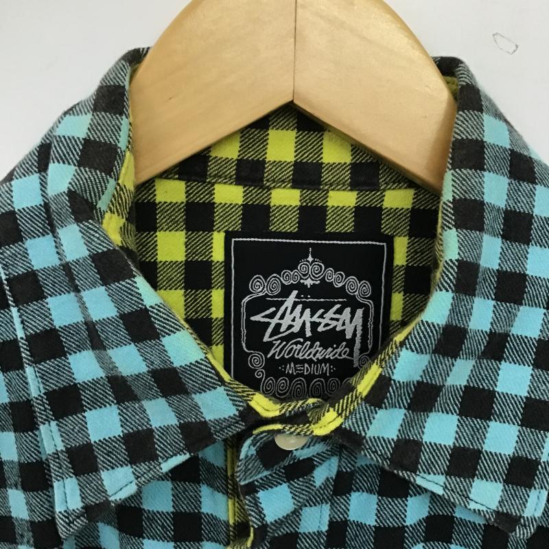 ステューシー STUSSY シャツ、ブラウス 半袖 半袖シャツ チェックシャツ カラーシャツ M チェック マルチカラー / マルチカラー / multicolor メンズ USED 古着 中古 10160489