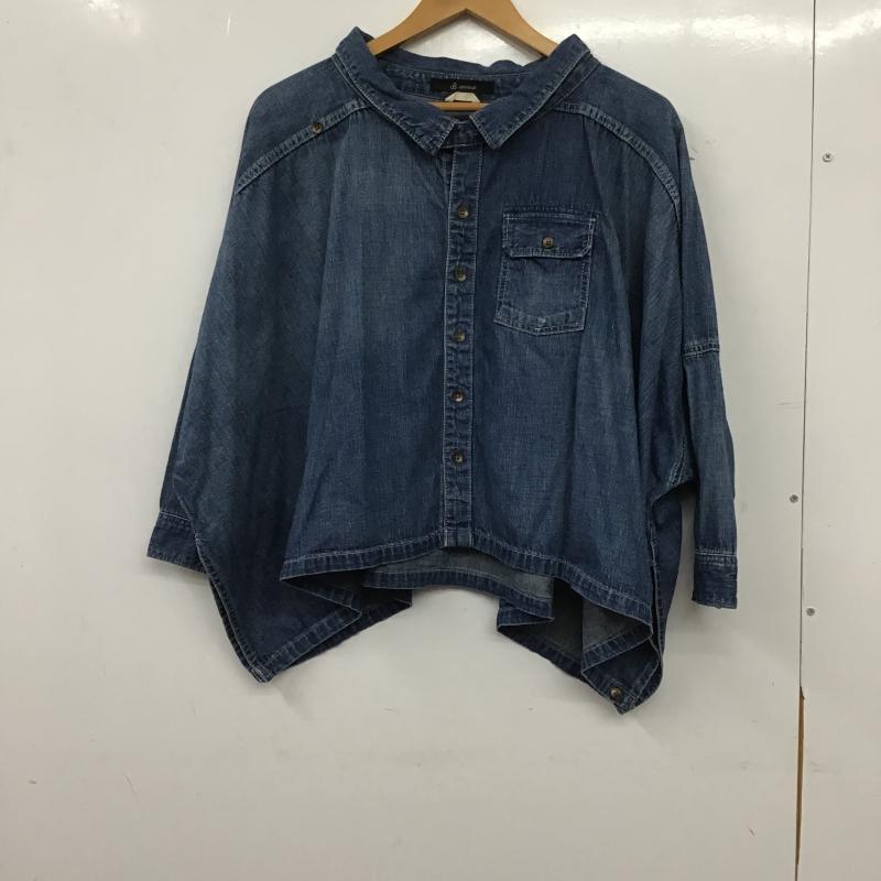 ジョンブル Johnbull シャツ、ブラウス 七分袖 デニムシャツ 無地 青 / ブルー / blue レディース USED 古着 中古 10160490