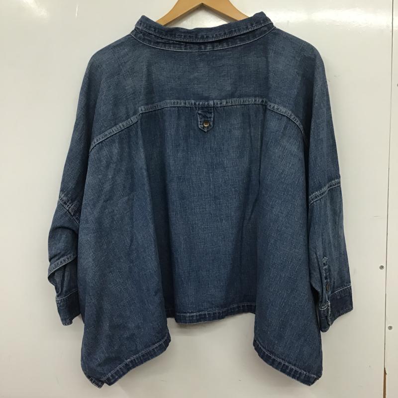 ジョンブル Johnbull シャツ、ブラウス 七分袖 デニムシャツ 無地 青 / ブルー / blue レディース USED 古着 中古 10160490