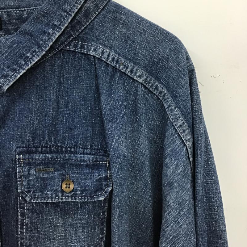 ジョンブル Johnbull シャツ、ブラウス 七分袖 デニムシャツ 無地 青 / ブルー / blue レディース USED 古着 中古 10160490