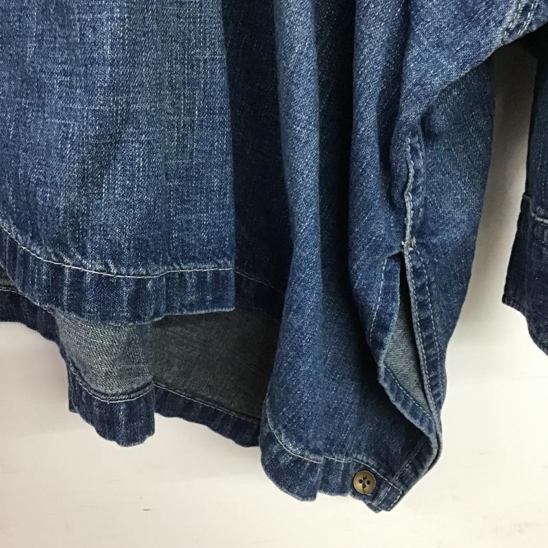 ジョンブル Johnbull シャツ、ブラウス 七分袖 デニムシャツ 無地 青 / ブルー / blue レディース USED 古着 中古 10160490