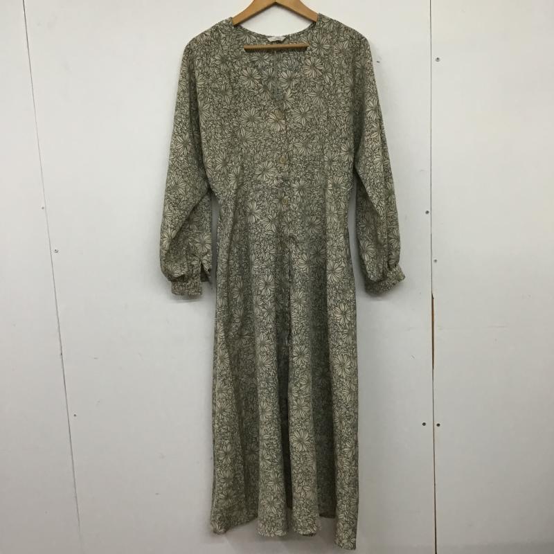 アイテムズ アーバンリサーチ ITEMS URBAN RESEARCH ワンピース ロングスカート IT15-26A003 Vネック パフスリーブ ワンピース FREE 総柄 マルチカラー / マルチカラー / multicolor レディース USED 古着 中古 10160497