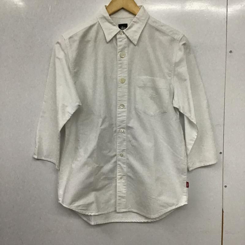 ステューシー STUSSY シャツ、ブラウス 七分袖 長袖シャツ 無地シャツ カラーシャツ S ロゴ、文字 白 / ホワイト / white メンズ USED 古着 中古 10160498