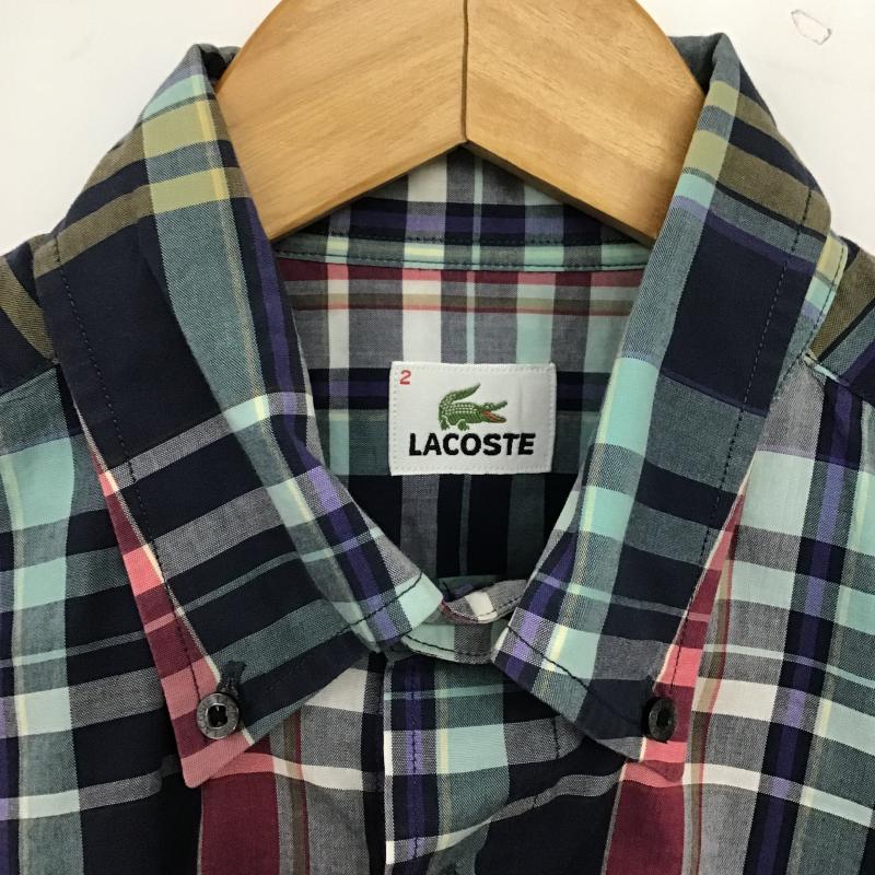 ラコステ LACOSTE シャツ、ブラウス 半袖 半袖シャツ チェックシャツ カラーシャツ 2 チェック マルチカラー / マルチカラー / multicolor メンズ USED 古着 中古 10160507
