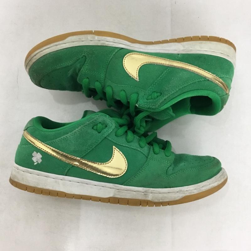 ナイキ NIKE スニーカー スニーカー BQ6817 303 SB DUNK LOW PRO 27.5cm 箱有 27.5cm ロゴ、文字 緑 / グリーン / green X 金 / ゴールド / gold color メンズ USED 古着 中古 10160515