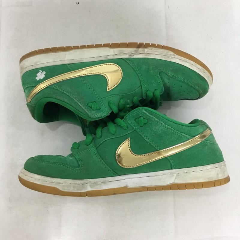 ナイキ NIKE スニーカー スニーカー BQ6817 303 SB DUNK LOW PRO 27.5cm 箱有 27.5cm ロゴ、文字 緑 / グリーン / green X 金 / ゴールド / gold color メンズ USED 古着 中古 10160515