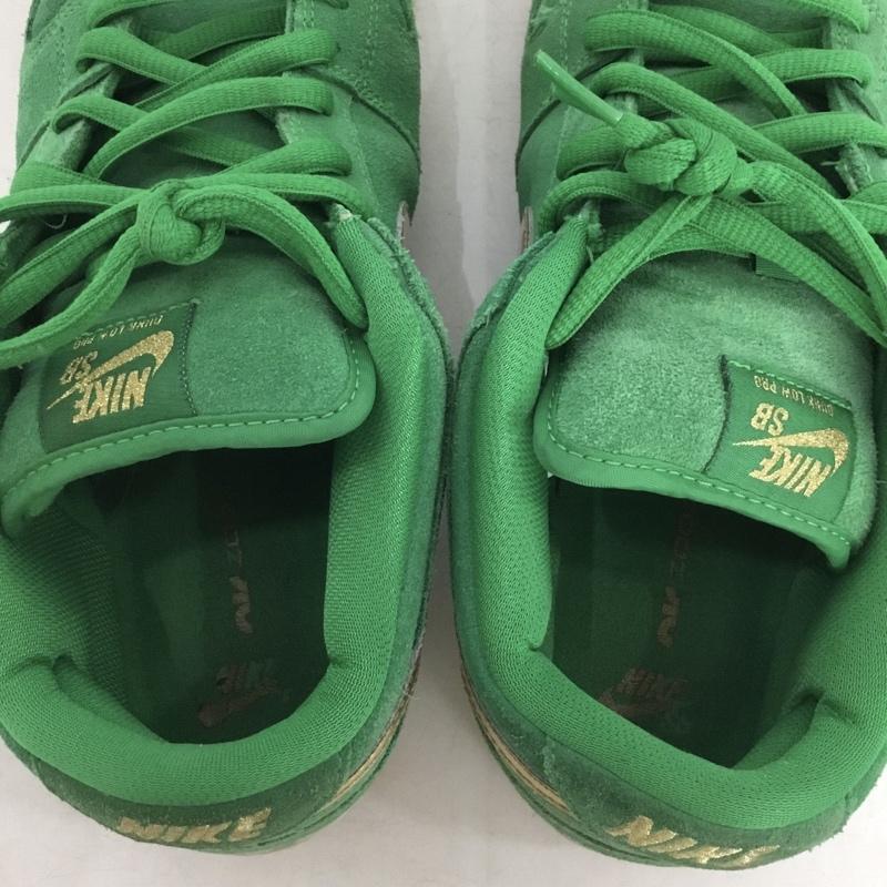 ナイキ NIKE スニーカー スニーカー BQ6817 303 SB DUNK LOW PRO 27.5cm 箱有 27.5cm ロゴ、文字 緑 / グリーン / green X 金 / ゴールド / gold color メンズ USED 古着 中古 10160515