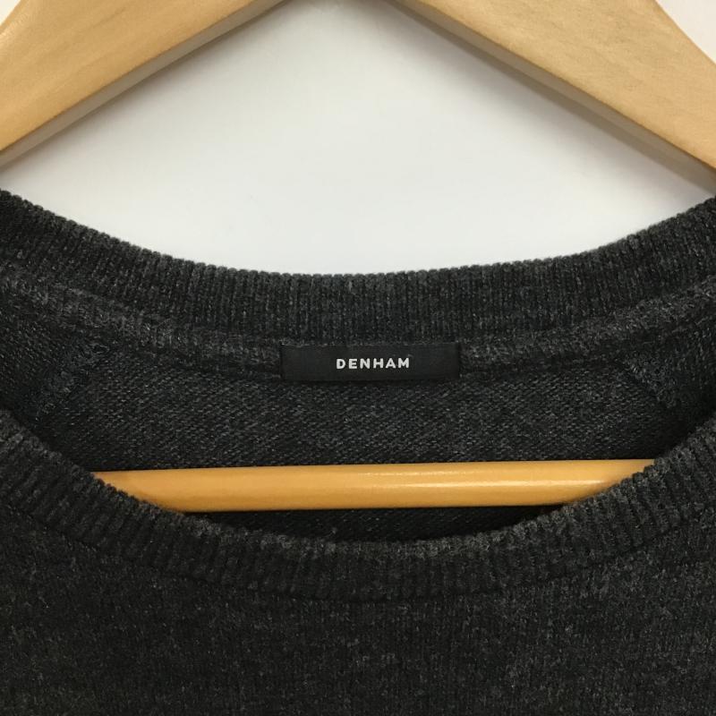 デンハム DENHAM ニット、セーター 長袖 長袖ニットカットソー クルーネック セーター S 無地 ダークグレー / ダークグレー / メンズ USED 古着 中古 10160518