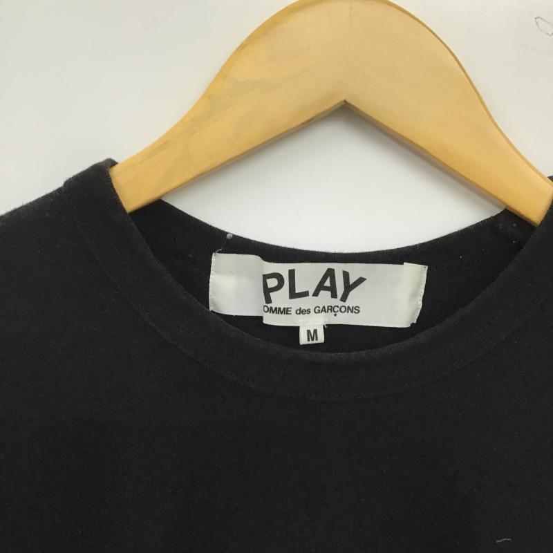 プレイコムデギャルソン PLAY COMME des GARCONS Tシャツ 半袖 半袖カットソー プリントTシャツ クルーネックカットソー M ロゴ、文字 黒 / ブラック / black メンズ USED 古着 中古 10160520