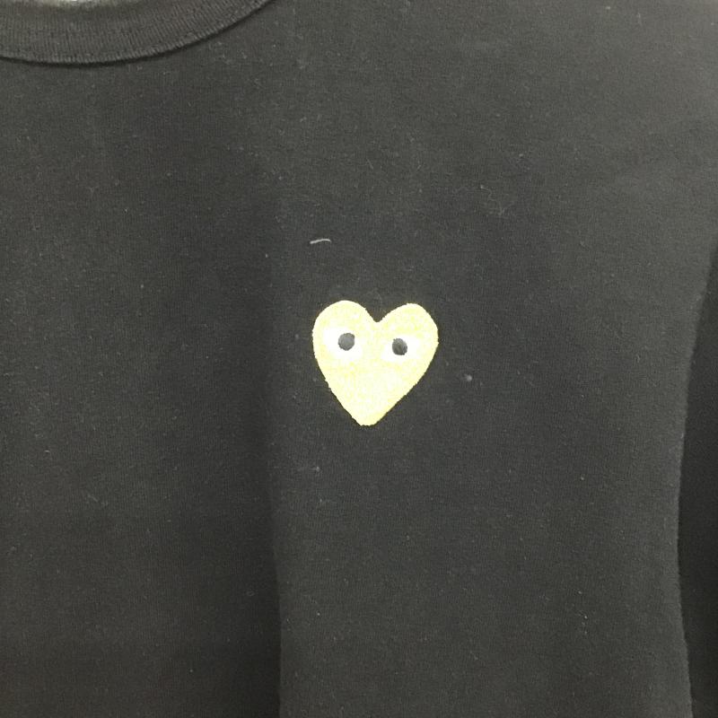 プレイコムデギャルソン PLAY COMME des GARCONS Tシャツ 半袖 半袖カットソー プリントTシャツ クルーネックカットソー M ロゴ、文字 黒 / ブラック / black メンズ USED 古着 中古 10160520