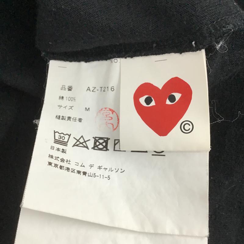 プレイコムデギャルソン PLAY COMME des GARCONS Tシャツ 半袖 半袖カットソー プリントTシャツ クルーネックカットソー M ロゴ、文字 黒 / ブラック / black メンズ USED 古着 中古 10160520