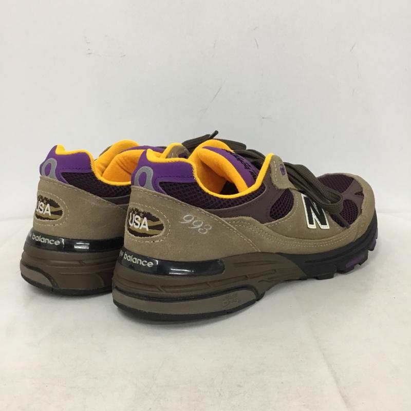 ニューバランス New Balance スニーカー スニーカー U993MU 28cm 28.0cm ロゴ、文字 茶 / ブラウン / brown X 紫 / パープル / purple X 橙 / オレンジ / orange メンズ USED 古着 中古 10160523