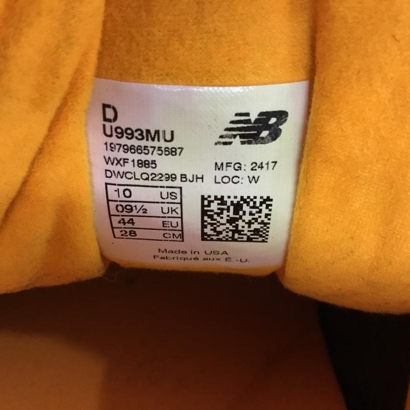 ニューバランス New Balance スニーカー スニーカー U993MU 28cm 28.0cm ロゴ、文字 茶 / ブラウン / brown X 紫 / パープル / purple X 橙 / オレンジ / orange メンズ USED 古着 中古 10160523