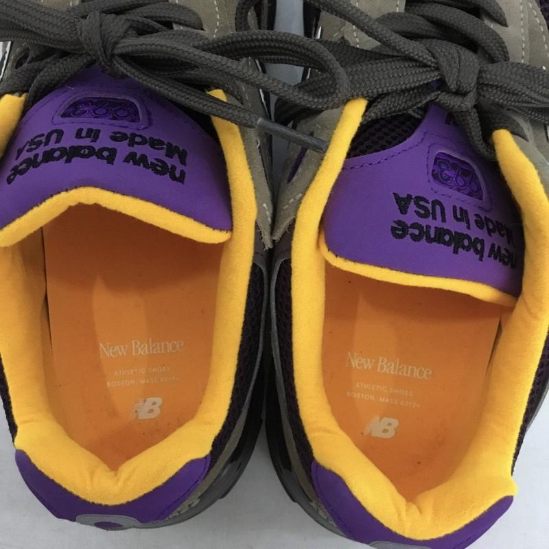 ニューバランス New Balance スニーカー スニーカー U993MU 28cm 28.0cm ロゴ、文字 茶 / ブラウン / brown X 紫 / パープル / purple X 橙 / オレンジ / orange メンズ USED 古着 中古 10160523