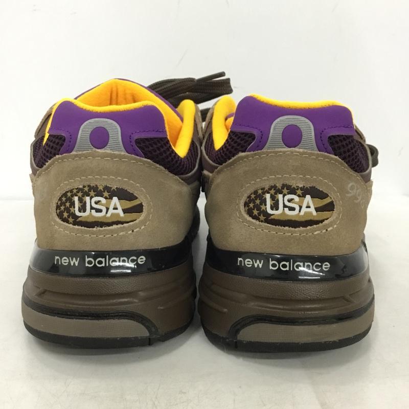 ニューバランス New Balance スニーカー スニーカー U993MU 28cm 28.0cm ロゴ、文字 茶 / ブラウン / brown X 紫 / パープル / purple X 橙 / オレンジ / orange メンズ USED 古着 中古 10160523