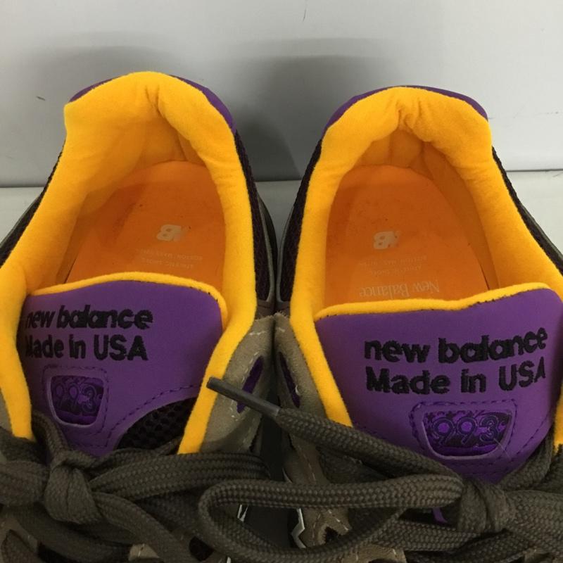 ニューバランス New Balance スニーカー スニーカー U993MU 28cm 28.0cm ロゴ、文字 茶 / ブラウン / brown X 紫 / パープル / purple X 橙 / オレンジ / orange メンズ USED 古着 中古 10160523