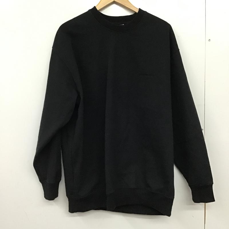 タウンクラフト TOWNCRAFT トレーナー 長袖 長袖トレーナー スウェット クルーネック プルオーバー L 刺繍 黒 / ブラック / black メンズ USED 古着 中古 10160524
