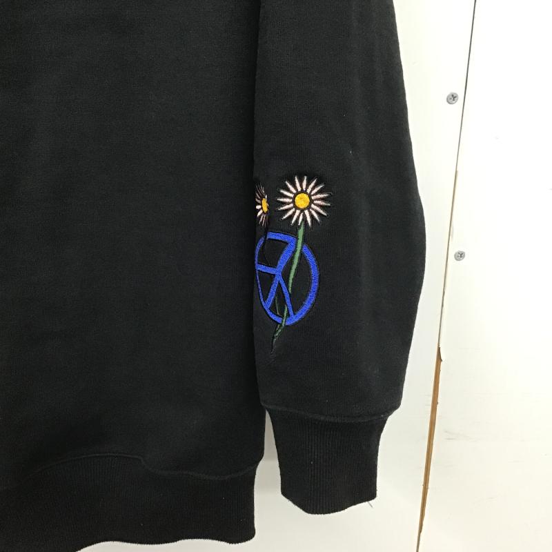 タウンクラフト TOWNCRAFT トレーナー 長袖 長袖トレーナー スウェット クルーネック プルオーバー L 刺繍 黒 / ブラック / black メンズ USED 古着 中古 10160524