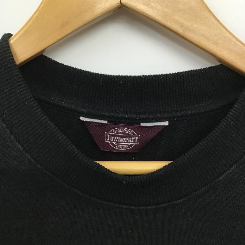 タウンクラフト TOWNCRAFT トレーナー 長袖 長袖トレーナー スウェット クルーネック プルオーバー L 刺繍 黒 / ブラック / black メンズ USED 古着 中古 10160524