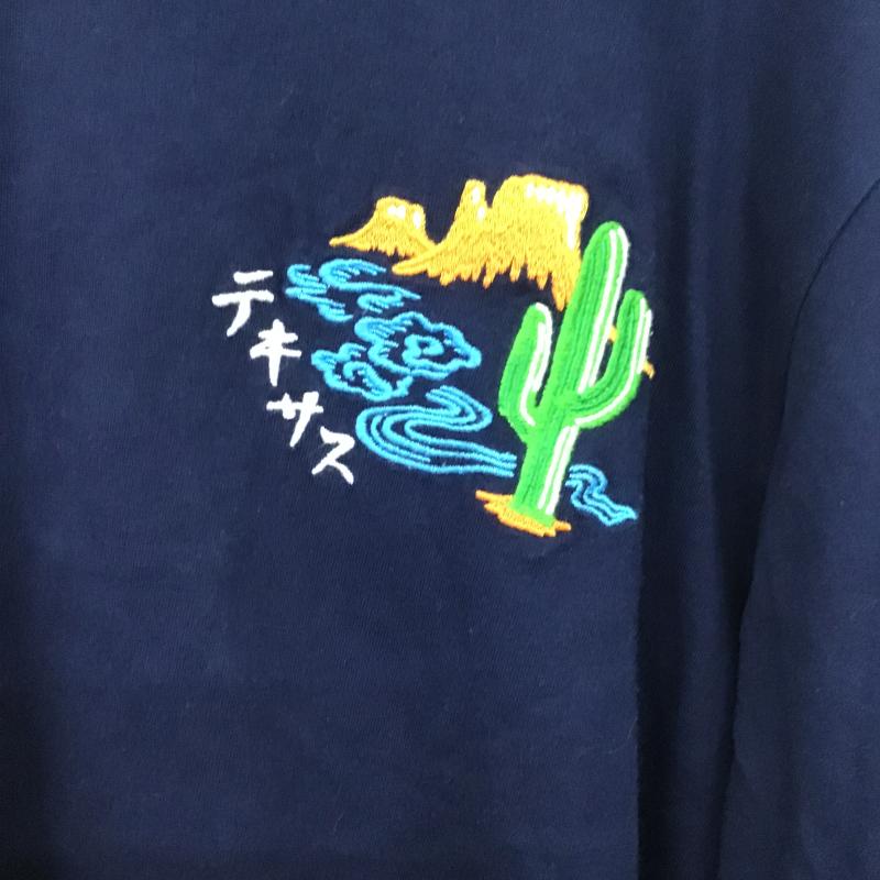ディッキーズ Dickies カットソー 長袖 長袖カットソー 刺繍カットソー クルーネック XL 刺繍 紺 / ネイビー / navy メンズ USED 古着 中古 10160526