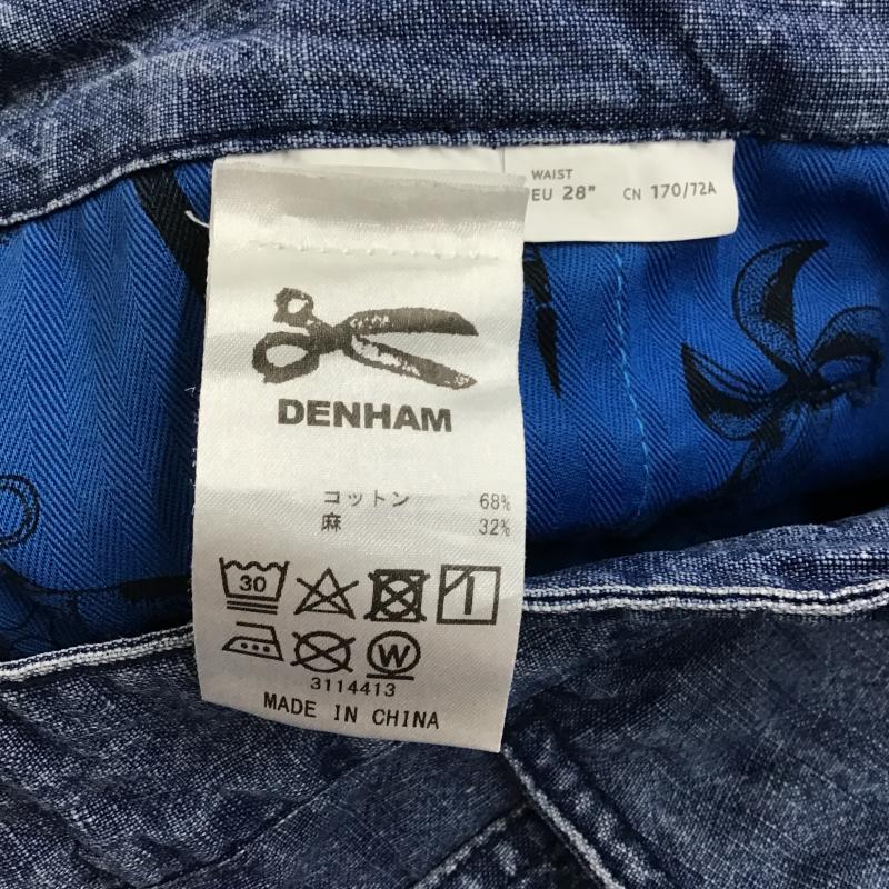 デンハム DENHAM パンツ ショートパンツ ショートパンツ ハーフパンツ カジュアルパンツ 28インチ ロゴ、文字 インディゴ / インディゴ / Indigo メンズ USED 古着 中古 10160534