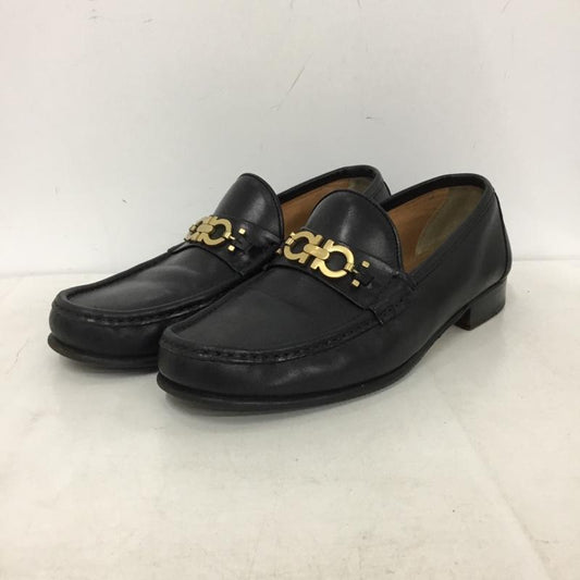 サルヴァトーレフェラガモ Salvatore Ferragamo 革靴 革靴 UR36178 ローファー 8.5EE ワンポイント 黒 / ブラック / black X 金 / ゴールド / gold color メンズ USED 古着 中古 10160535