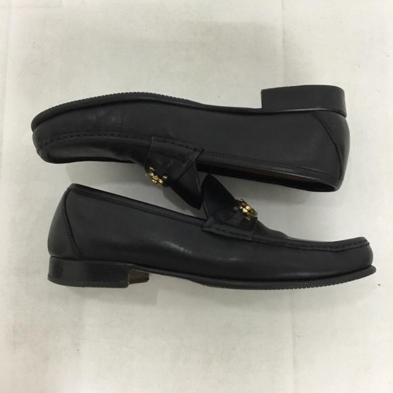 サルヴァトーレフェラガモ Salvatore Ferragamo 革靴 革靴 UR36178 ローファー 8.5EE ワンポイント 黒 / ブラック / black X 金 / ゴールド / gold color メンズ USED 古着 中古 10160535
