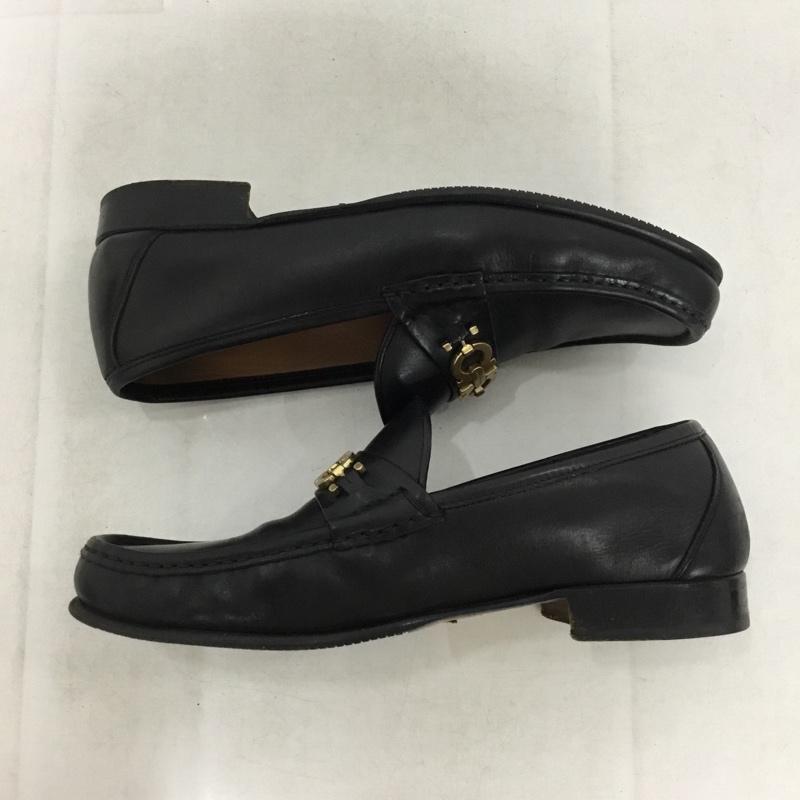 サルヴァトーレフェラガモ Salvatore Ferragamo 革靴 革靴 UR36178 ローファー 8.5EE ワンポイント 黒 / ブラック / black X 金 / ゴールド / gold color メンズ USED 古着 中古 10160535