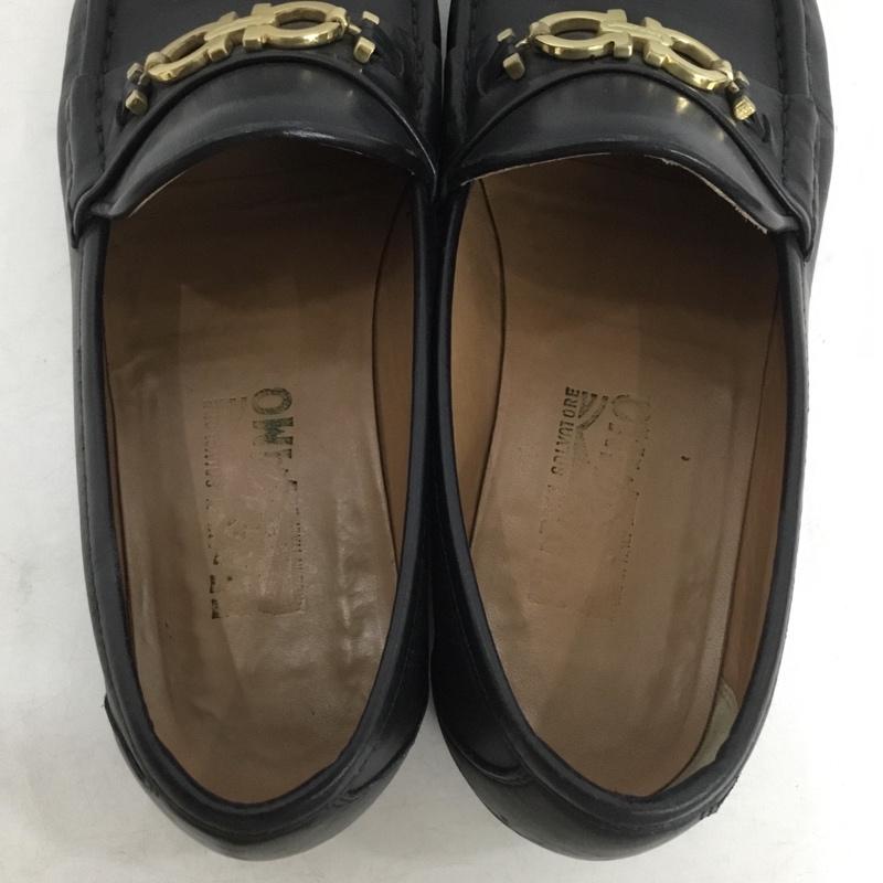 サルヴァトーレフェラガモ Salvatore Ferragamo 革靴 革靴 UR36178 ローファー 8.5EE ワンポイント 黒 / ブラック / black X 金 / ゴールド / gold color メンズ USED 古着 中古 10160535